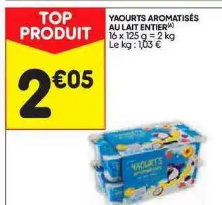 Leader Price Yaourts Aromatisés Au Lait Entier offre