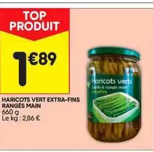 Haricots Vert Extra-fins Rangés Main