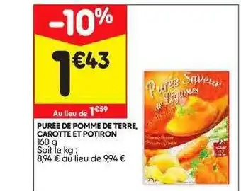 Leader Price Purée De Pomme De Terre, Carotte Et Potiron offre
