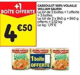 Leader Price Cassoulet 100% Volaille William Saurin offre