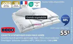JYSK Couette synthétique dodo maxi aérée offre
