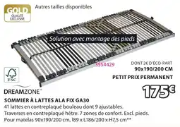 JYSK DREAMZONE Sommier à lattes ala fix ga30 offre