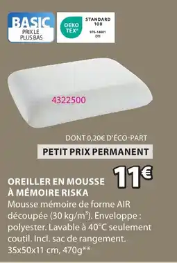 JYSK Oreiller en mousse à mémoire riska offre