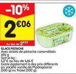 Leader Price Glace Pistache offre