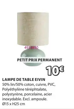 JYSK Lampe de table eivin offre