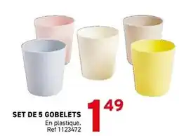 Trafic Set de 5 gobelets offre