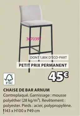 JYSK Chaise de bar arnum offre