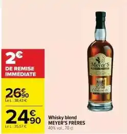 Cora x Carrefour Meyer's - whisky blend offre
