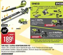Bricorama Ryobi - taille-haies + souffleur ry18ht550bl1820s-140 offre