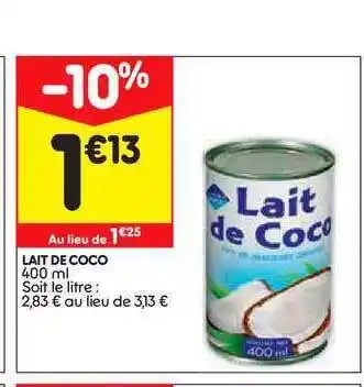 Leader Price Lait De Coco offre