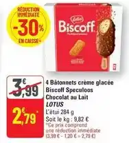 G20 Lotus - 4 bùtonnets crÚme glacée biscoff speculoos chocolat au lait offre