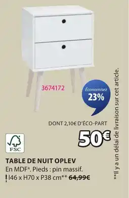 JYSK Table de nuit oplev offre