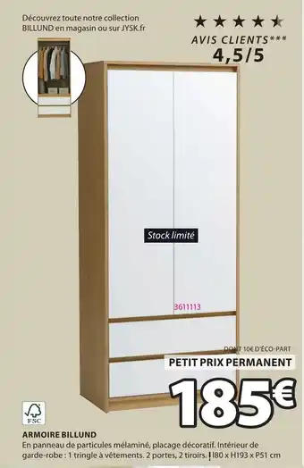 JYSK Armoire billund offre