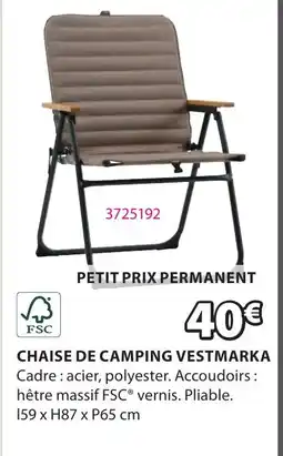 JYSK Chaise de camping vestmarka offre