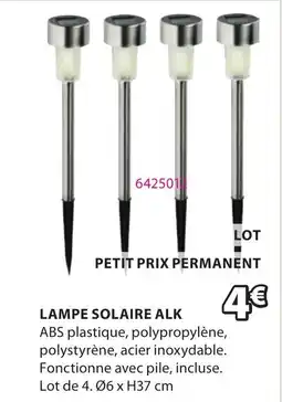 JYSK Lampe solaire alk abs offre