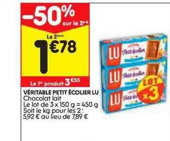 Leader Price Véritable Petit écolier Lu offre