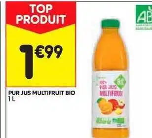 Leader Price Pur Jus Multifruit Bio offre