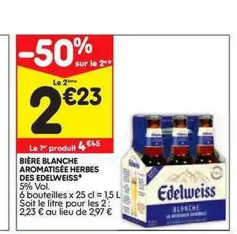 Leader Price Bière Blanche Aromatisée Herbes Des Edelweiss offre