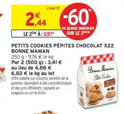 Intermarché Drive Petits cookies pépites chocolat x22 bonne maman offre