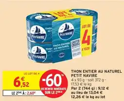 Intermarché Drive Thon entier au naturel petit navire offre