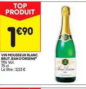 Vin Mousseux Blanc Brut Jean D'orsene