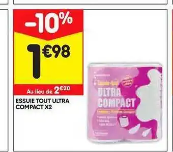 Leader Price Essuie Tout Ultra Compact X2 offre