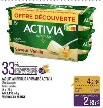 Match Yaourt Au Bifidus Aromatisé Activia offre
