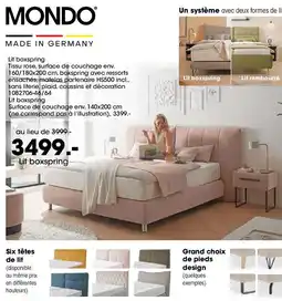 Möbel Martin MONDO Lit boxspring offre