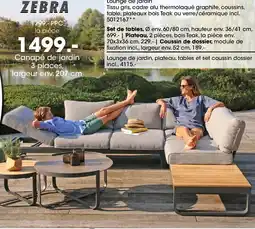 Möbel Martin ZEBRA Canapé de jardin 3 places, largeur env. 207 cm offre