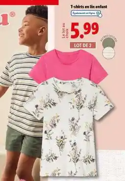 Lidl T-shirts en lin enfant offre