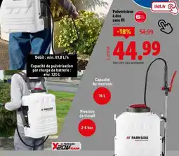 Lidl Pulvérisateur à dos sans fil offre