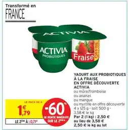 Intermarché Hyper ACTIVIA Probiotiques Fraise offre