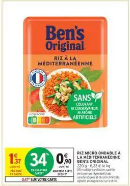 Intermarché Express RIZ MICRO ONDABLE À LA MÉDITERRANÉENNE BEN'S ORIGINAL offre