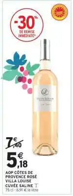 Intermarché Contact AOP CÔTES DE PROVENCE ROSÉ VILLA LOUISE CUVÉE SALINE offre