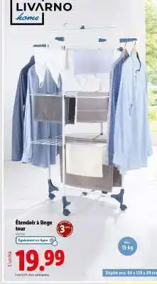 Lidl Étendoir à linge tour offre