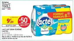 Intermarché Hyper Lait UHT Demi-Écrémé Lactel offre