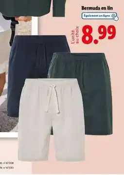 Lidl LIVERGY Bermuda en lin offre