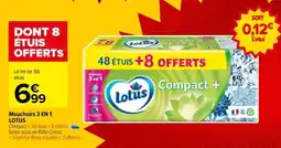 Carrefour Mouchoirs 3 EN 1 LOTUS offre