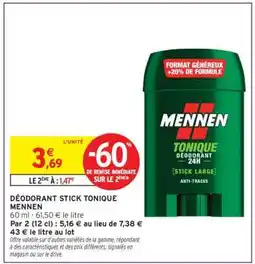 Intermarché DÉODORANT STICK TONIQUE MENNEN offre