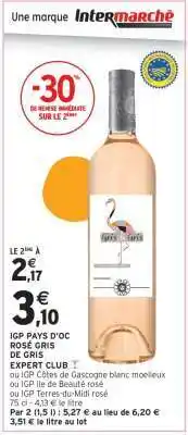 Intermarché IGP PAYS D'OC ROSÉ GRIS DE GRIS offre