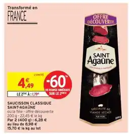 Intermarché SAUCISSON CLASSIQUE SAINT-AGAÛNE offre