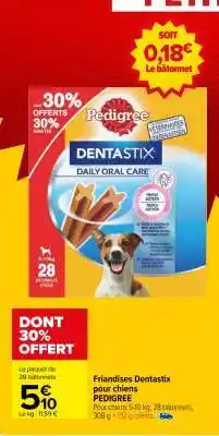 Carrefour Friandises Dentastix pour chiens PEDIGREE offre