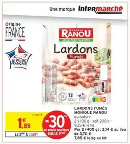 Intermarché LARDONS FUMÉS MONIQUE RANOU offre