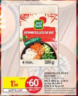 Intermarché VERMICELLES DE RIZ SUZI WAN offre