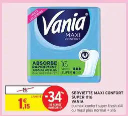 Intermarché SERVIETTE MAXI CONFORT SUPER X16 offre