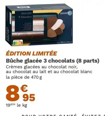 Picard bûche glacée 3 chocolats (8 parts)