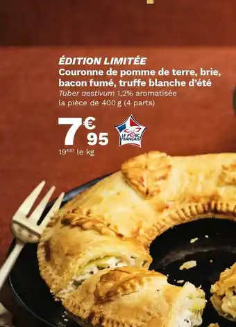 Picard Couronne de pomme de terre, brie, bacon fumé, truffe blanche d’été offre