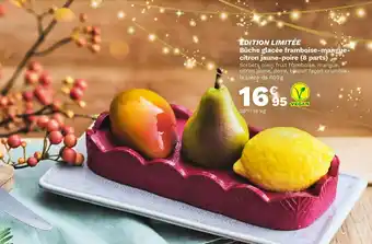 Picard Bûche glacée framboise-manguecitron jaune-poire (8 parts) offre
