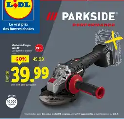 Lidl PARKSIDE Meuleuse d’angle sans fil offre