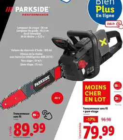 Lidl PARKSIDE Tronçonneuse sans fil offre